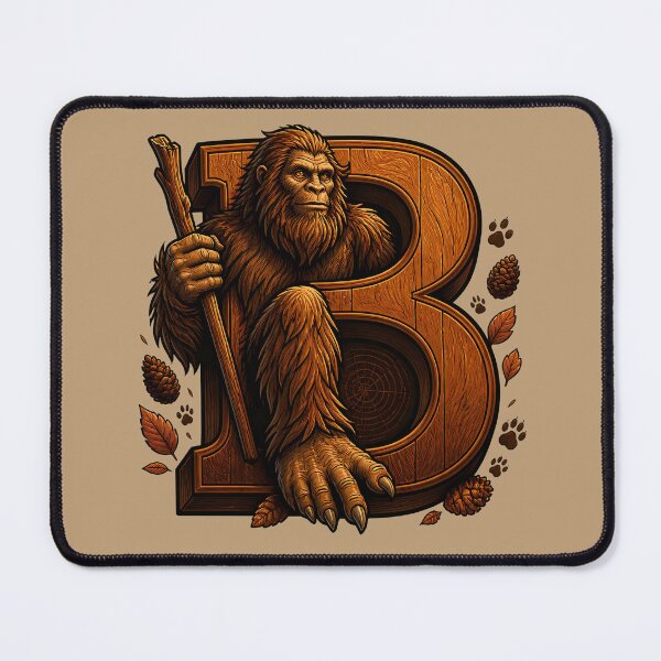 Item preview, Letter B Bigfoot Initial Art | Sasquatch Cryptid Alphabet Design designed and sold by VectorJoy.