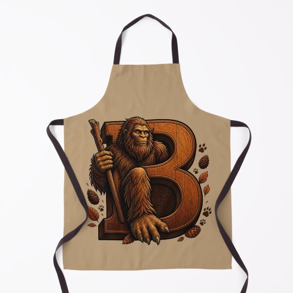Item preview, Letter B Bigfoot Initial Art | Sasquatch Cryptid Alphabet Design designed and sold by VectorJoy.