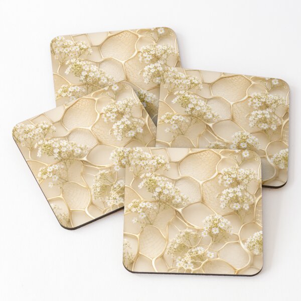 Item preview, Golden Honeycomb Floral Geometric Pattern designed and sold by IntelliMindDesigns.