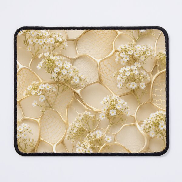 Item preview, Golden Honeycomb Floral Geometric Pattern designed and sold by IntelliMindDesigns.