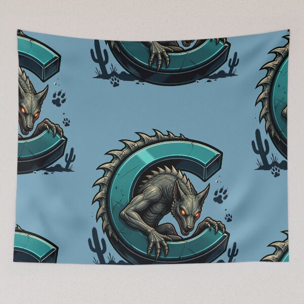 Item preview, Letter C Chupacabra Initial Art | Cryptid Alphabet Design designed and sold by VectorJoy.