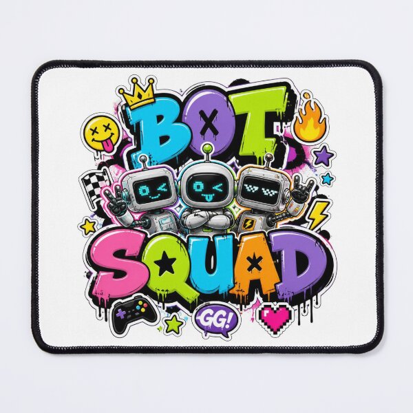 Item preview, BOT SQUAD Robot Graffiti PNG | Neon Cyber Crew Sticker | AI Tech Gamer Vinyl Decal | Futuristic Laptop & Notebook Design designed and sold by Stylestickers55.