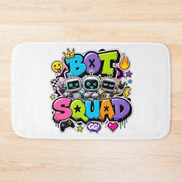 Item preview, BOT SQUAD Robot Graffiti PNG | Neon Cyber Crew Sticker | AI Tech Gamer Vinyl Decal | Futuristic Laptop & Notebook Design designed and sold by Stylestickers55.