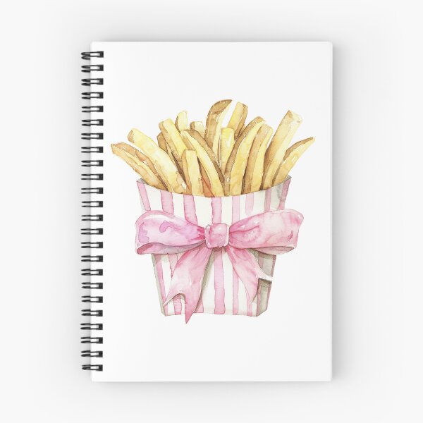 Item preview, Cute French Fries in Pink Bow Gift Box Kawaii Fast Food Illustration designed and sold by sunnivamla.