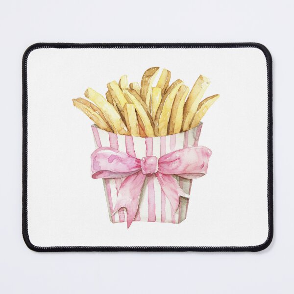 Item preview, Cute French Fries in Pink Bow Gift Box Kawaii Fast Food Illustration designed and sold by sunnivamla.