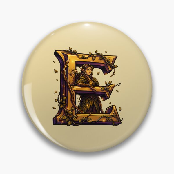 Item preview, Letter E Elf Initial Art | Fantasy Alphabet Design designed and sold by VectorJoy.
