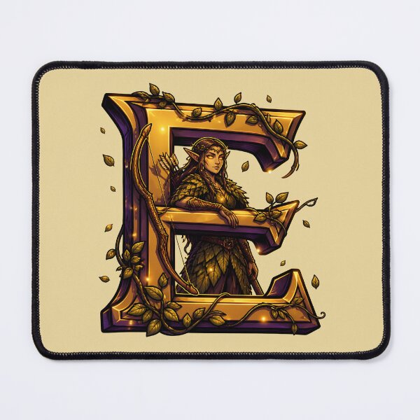 Item preview, Letter E Elf Initial Art | Fantasy Alphabet Design designed and sold by VectorJoy.