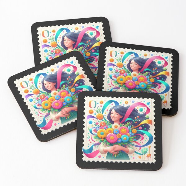 Item preview, Joyful Woman with Colorful Flowers designed and sold by Codavid85.