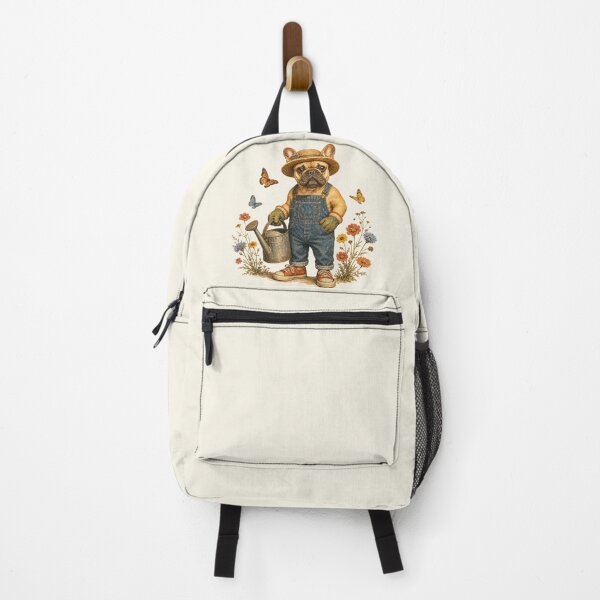 Item preview, Rustic Gardening French Bulldog Cottage Garden Frenchie in Overalls designed and sold by Rosie's Wildflower Boutique.