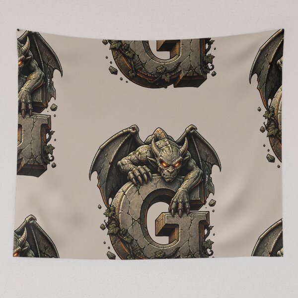 Item preview, Letter G Gargoyle Initial Art | Gothic Alphabet Design designed and sold by VectorJoy.