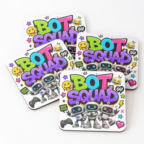 Item preview, BOT SQUAD Cyber Robot Sticker PNG | Cool AI Graffiti Design | Gaming Tech Vinyl Decal | Futuristic Geek Gift designed and sold by Stylestickers55.