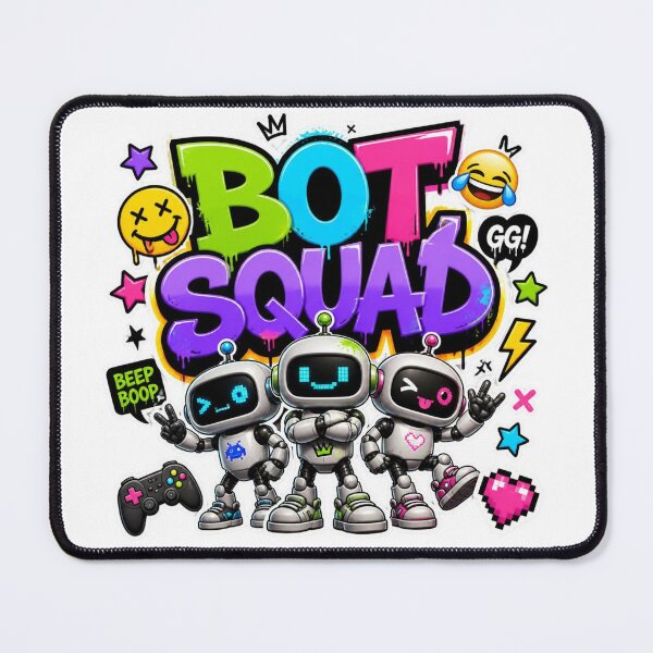 Item preview, BOT SQUAD Cyber Robot Sticker PNG | Cool AI Graffiti Design | Gaming Tech Vinyl Decal | Futuristic Geek Gift designed and sold by Stylestickers55.