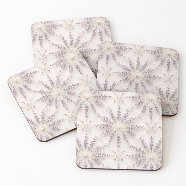 Item preview, Soft Purple Geometric Snowflake Floral Pattern designed and sold by IntelliMindDesigns.