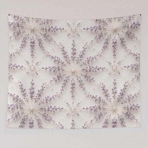 Item preview, Soft Purple Geometric Snowflake Floral Pattern designed and sold by IntelliMindDesigns.