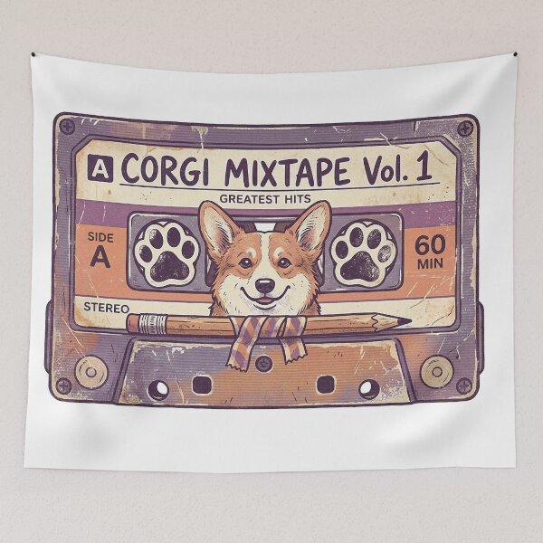 Item preview, Vintage Corgi Mixtape Vol 1 Greatest Hits Shirt, Retro Cassette Tape Corgi Music Tee, Unique Corgi Retro Gift for Dog and Music Lovers designed and sold by Wearable Canvas...