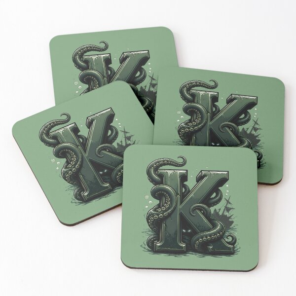 Item preview, Letter K Kraken Initial Art | Mythical Sea Monster Alphabet Design designed and sold by VectorJoy.