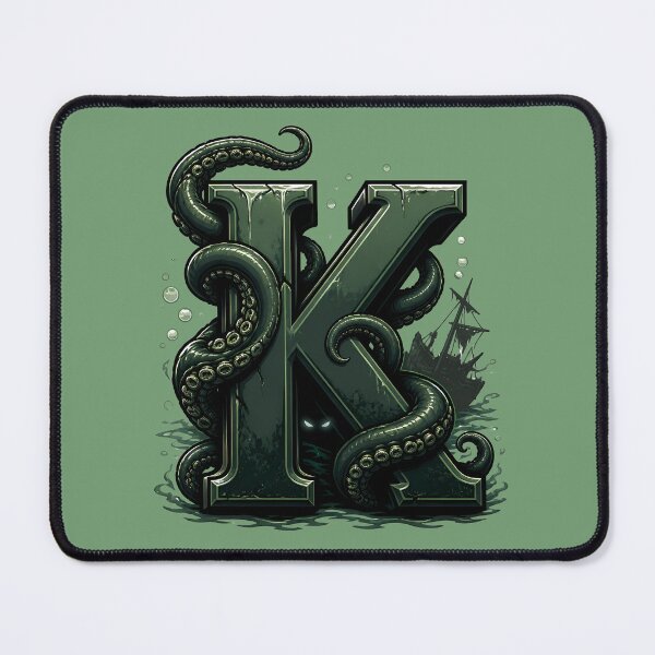 Item preview, Letter K Kraken Initial Art | Mythical Sea Monster Alphabet Design designed and sold by VectorJoy.