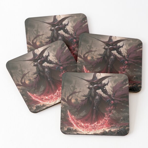 Item preview, Crimson Witch of the Fallen Battlefield – Dark Fantasy Gothic Sorceress Art designed and sold by Logoetika.