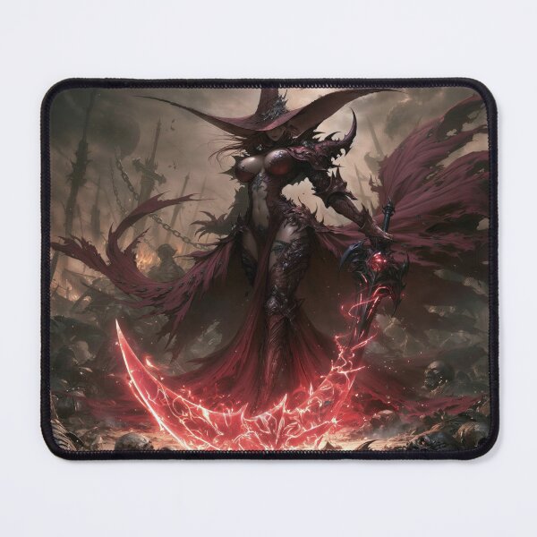 Item preview, Crimson Witch of the Fallen Battlefield – Dark Fantasy Gothic Sorceress Art designed and sold by Logoetika.