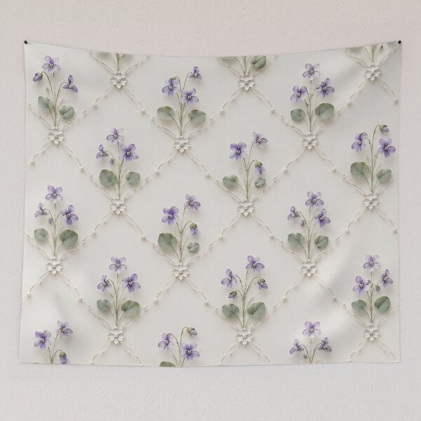 Item preview, Soft Purple Flower Diamond Lattice Pattern designed and sold by IntelliMindDesigns.