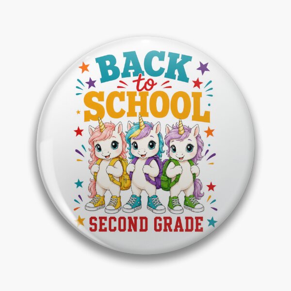 Item preview, Cute Unicorns Back To School Second Grade Retro designed and sold by ElcastDesigns.