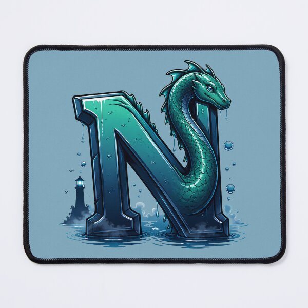 Item preview, Letter N Nessie Initial Art | Loch Ness Monster Alphabet Design designed and sold by VectorJoy.
