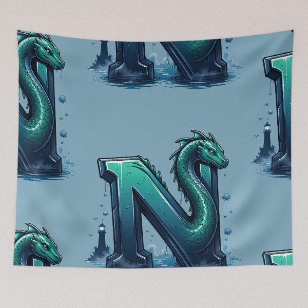 Item preview, Letter N Nessie Initial Art | Loch Ness Monster Alphabet Design designed and sold by VectorJoy.