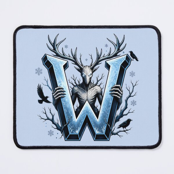 Item preview, Letter W Werewolf Initial Art | Gothic Alphabet Design designed and sold by VectorJoy.