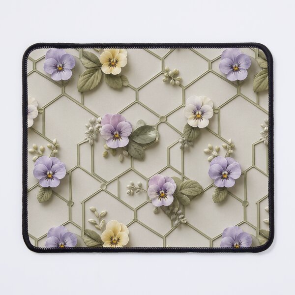 Item preview, Purple Yellow Floral Geometric Lattice Pattern designed and sold by IntelliMindDesigns.