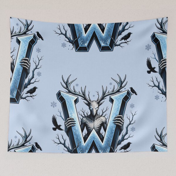 Item preview, Letter W Werewolf Initial Art | Gothic Alphabet Design designed and sold by VectorJoy.