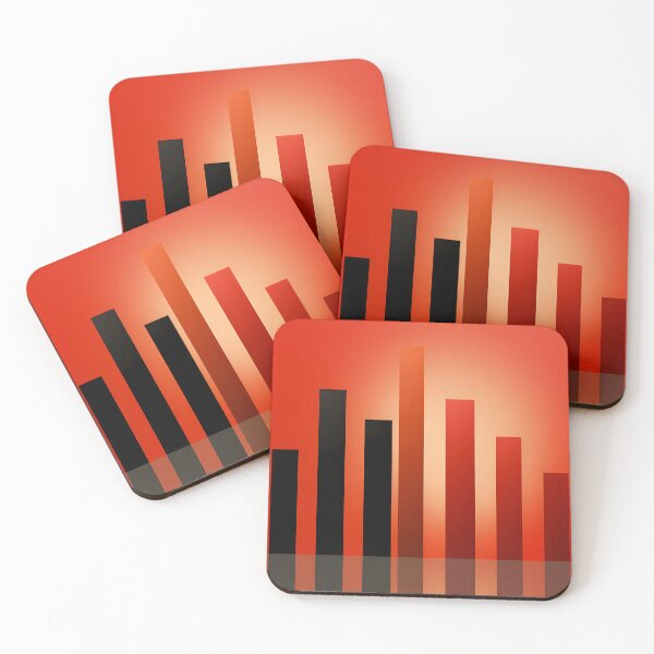 Item preview, Orange and Black Abstract Bar Graph – Minimalist Geometric Data Visualization Wall Art designed and sold by GutyzDesignsES.