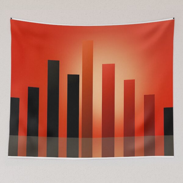Item preview, Orange and Black Abstract Bar Graph – Minimalist Geometric Data Visualization Wall Art designed and sold by GutyzDesignsES.