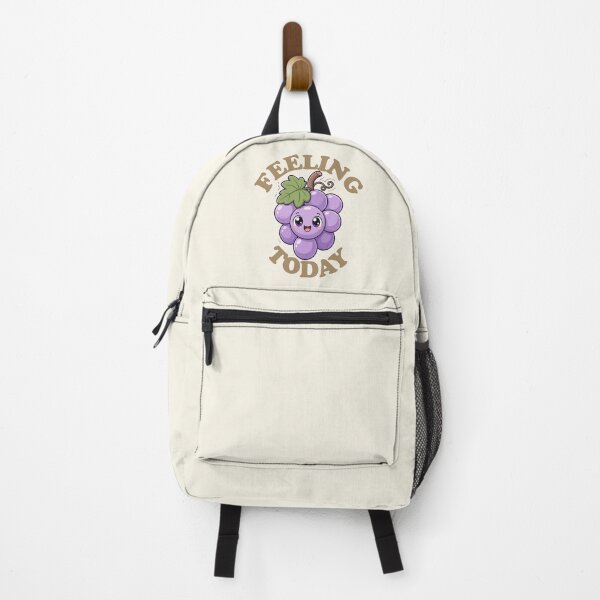 Item preview, Cute Smiling Purple Grape Bunch Kawaii Fruit Cartoon with Sage Green Leaf designed and sold by Rosie's Wildflower Boutique.