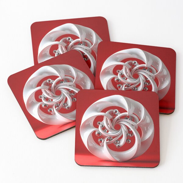 Item preview, Abstract Spiral Structure in Red and White designed and sold by Vicky Brago-Mitchell®.