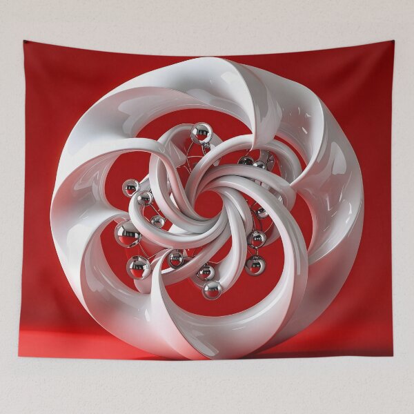 Item preview, Abstract Spiral Structure in Red and White designed and sold by Vicky Brago-Mitchell®.