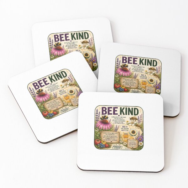 Item preview, Bee Kind | Protect Pollinators | Bumble Bees & Honey Bees Educational Garden Art designed and sold by Whiskered Garden Studio.