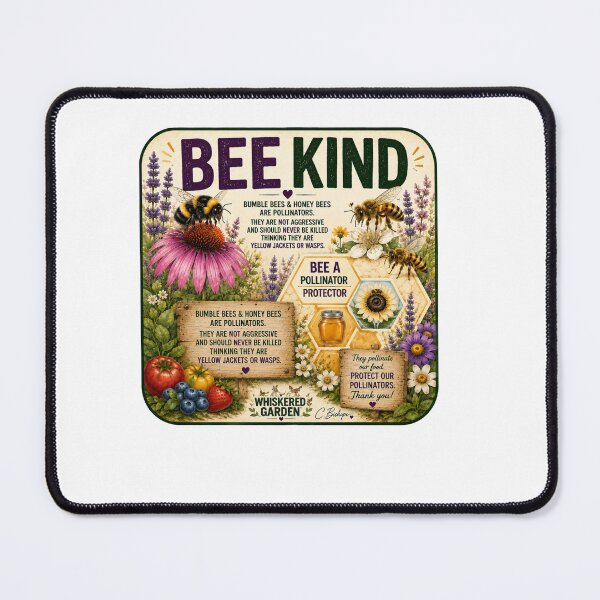 Item preview, Bee Kind | Protect Pollinators | Bumble Bees & Honey Bees Educational Garden Art designed and sold by Whiskered Garden Studio.