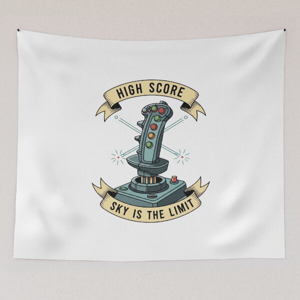 Item preview, High Score Sky Is The Limit Flight Simulator Joystick Tattoo designed and sold by Dzblack.