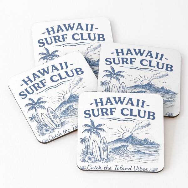 Item preview, Hawaii Surf Club – Vintage Island Sketch | Tropical Surf Design designed and sold by oatsupspace.