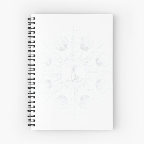 Item preview, Vintage Nautical Compass Lighthouse Seashell Line Art designed and sold by ZENVIRART.