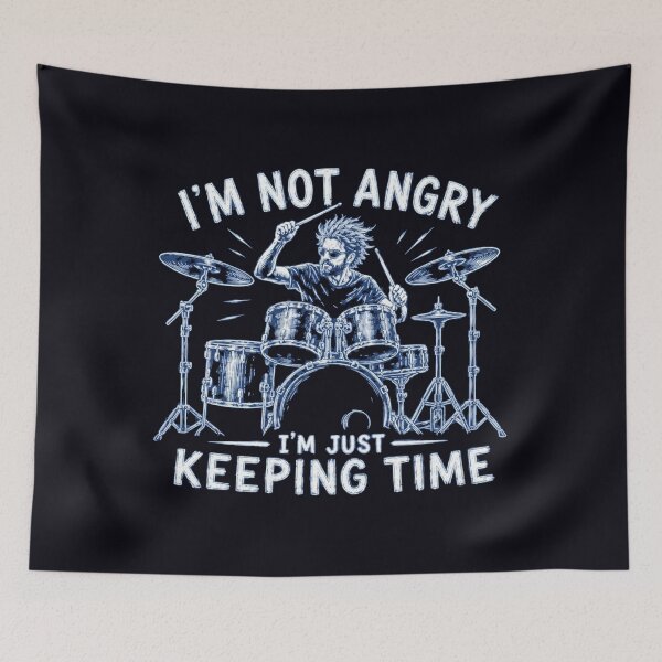 Item preview, I'm Not Angry I'm Just Keeping Time Funny Drummer Retro Art designed and sold by Evelashop.