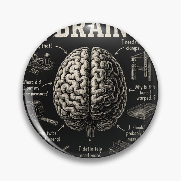 Item preview, Woodworker Brain Original Shirt, Funny Carpenter Workshop Tee, Woodworking Gift for Men designed and sold by greatmar1.