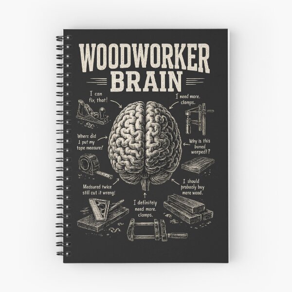 Item preview, Woodworker Brain Original Shirt, Funny Carpenter Workshop Tee, Woodworking Gift for Men designed and sold by greatmar1.