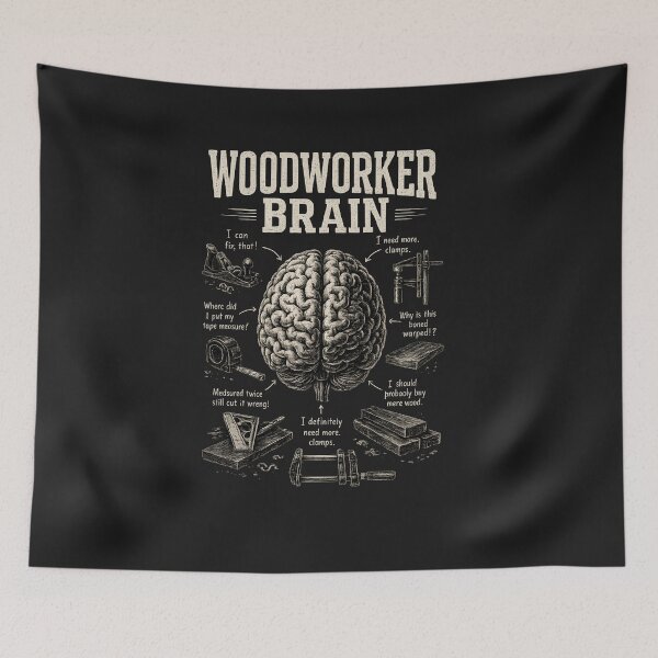 Item preview, Woodworker Brain Original Shirt, Funny Carpenter Workshop Tee, Woodworking Gift for Men designed and sold by greatmar1.