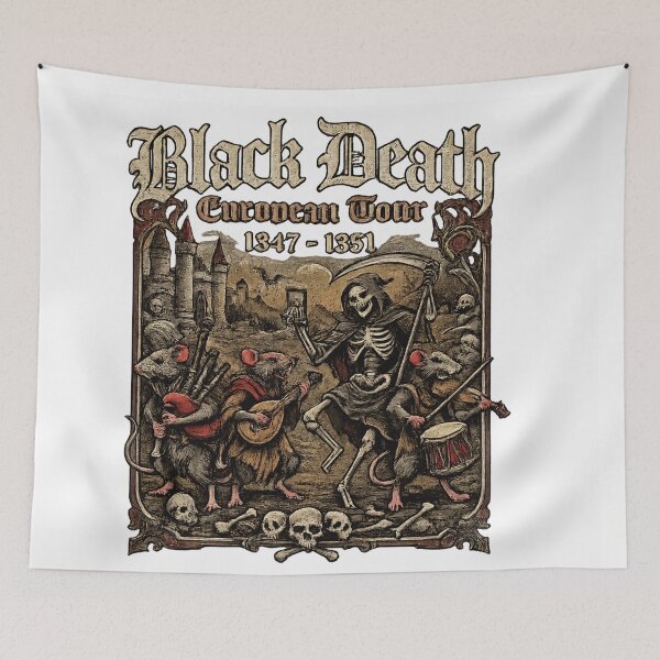 Item preview, Black Death European Tour Medieval Skeleton Graphic designed and sold by ZENVIRART.