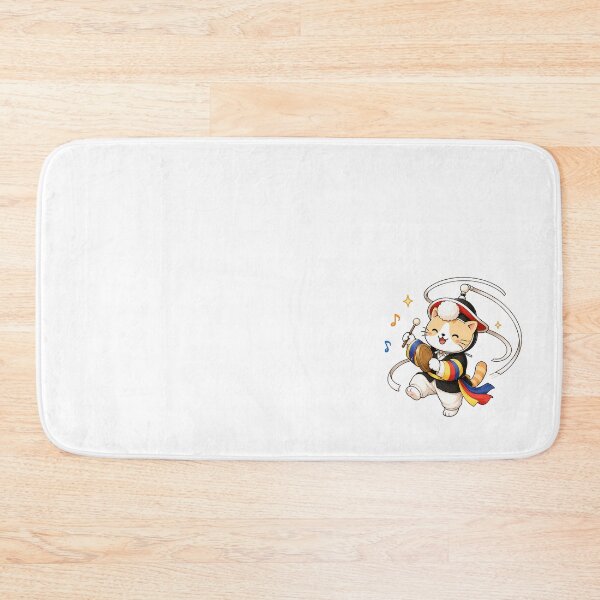 Item preview, Cute Korean Traditional Sangmo Ribbon Hat Dancing Cat Illustration designed and sold by NoopnyangStudio.