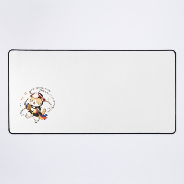 Item preview, Cute Korean Traditional Sangmo Ribbon Hat Dancing Cat Illustration designed and sold by NoopnyangStudio.