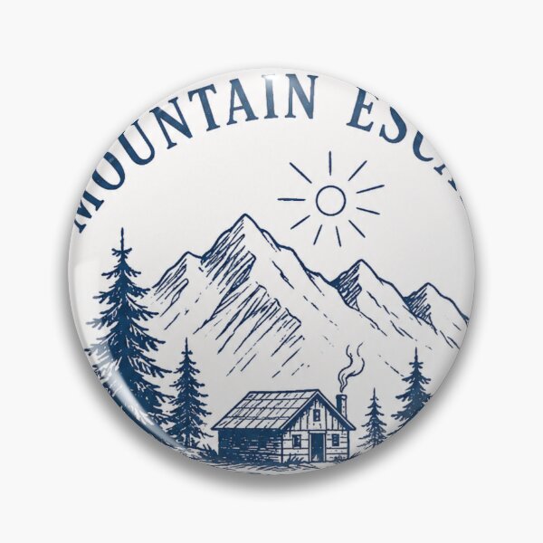 Item preview, Mountain Escape – Vintage Outdoor Badge | Cabin & Alpine Adventure designed and sold by oatsupspace.