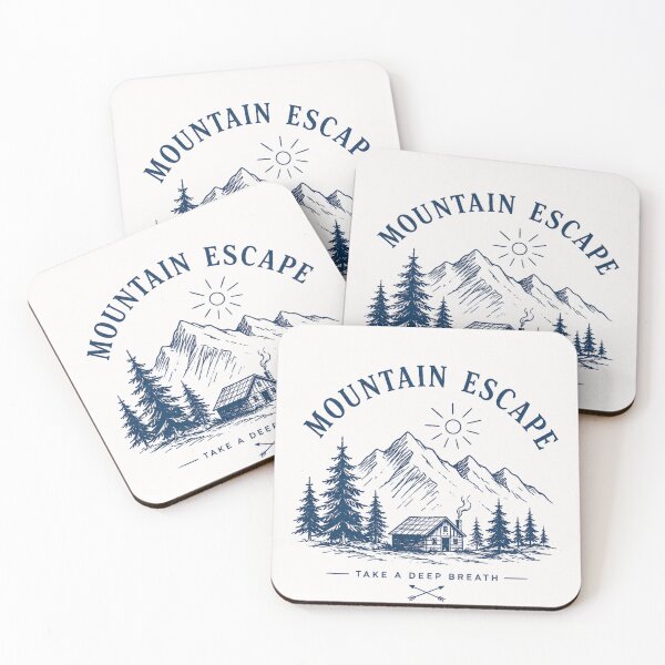 Item preview, Mountain Escape – Vintage Outdoor Badge | Cabin & Alpine Adventure designed and sold by oatsupspace.