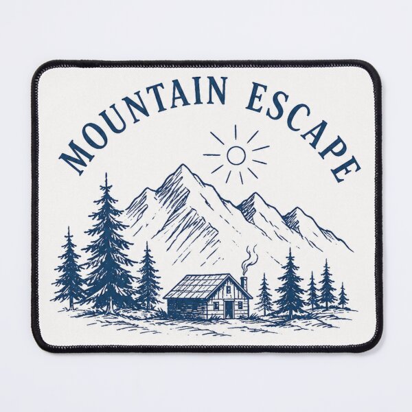Item preview, Mountain Escape – Vintage Outdoor Badge | Cabin & Alpine Adventure designed and sold by oatsupspace.